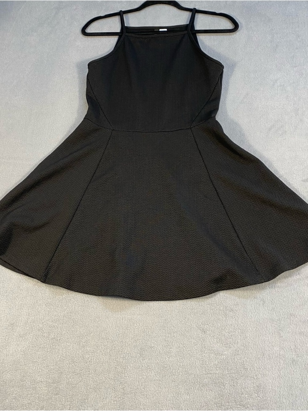 H&M Divined Juniors’ Black Fit & Flare Stretchy Summer Dress, Size 10